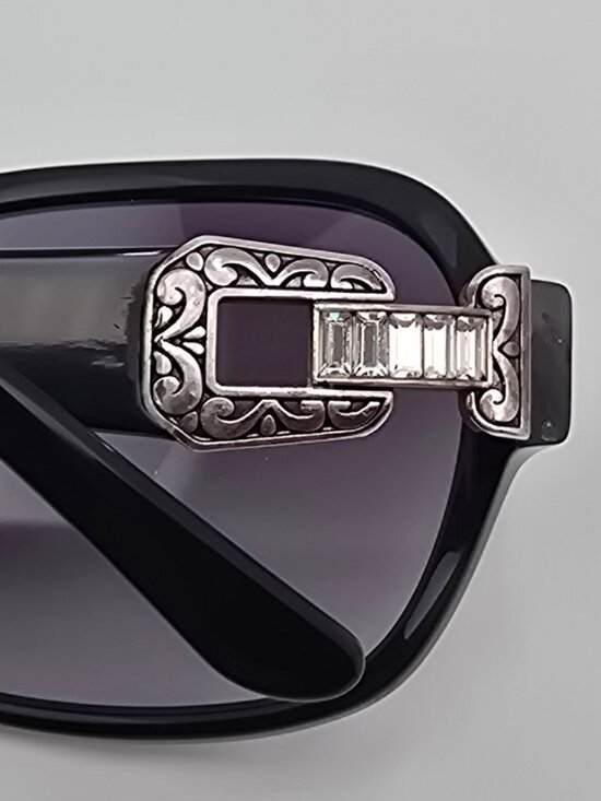 *SOLD*Brighton She’s So Fine Gloss Black Rhinestone Frame Grey Gradient Sunglass - Picture 11 of 16